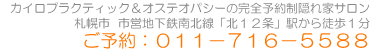 整体・カイロプラクティックヒーリングセラフのご予約